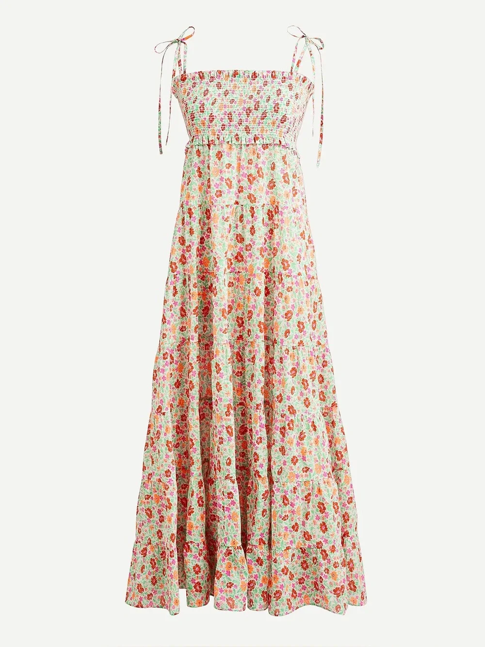 J. Crew Cotton voile smocked dress in storybook floral